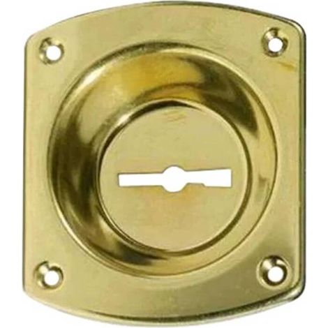 10 x CR 32 MOSTRINA P/SERRATURA DM DORATA  C/INCAVO 12MM