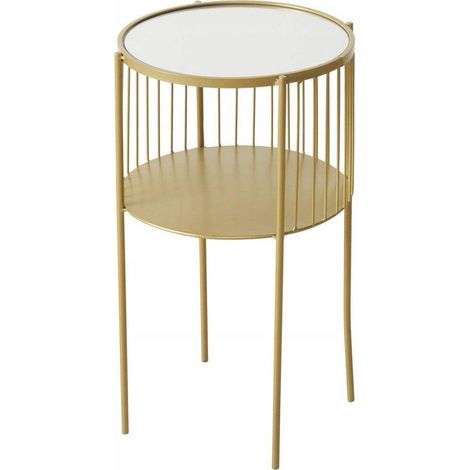 Boltze LOBO mesa auxiliar metal dorado 33 cm de diámetro