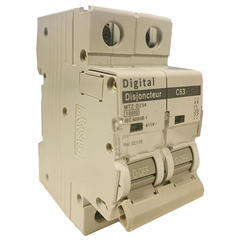 Digital 02136 Disjoncteur bipolaire 2P 63A courbe C
