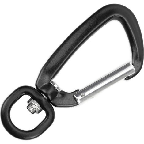 Mousqueton Noir en Alliage Léger pour Laisse de Chien, Attache Hamac et Porte-Clefs (1/5)