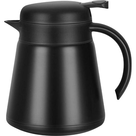 0.8L Thermoskanne 304 Edelstahl Doppelwand Vakuum Isolierte Kaffee Topf Kaffee Thermos, Kaffee Plunger, Saft/Milch/Tee Isolierung Topf (Schwarz)
