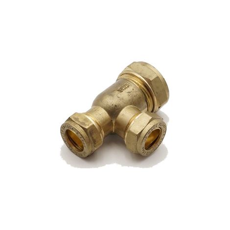 PrimaPlus Compression Tee 22x15mm Brass Fittings - Pack of 10