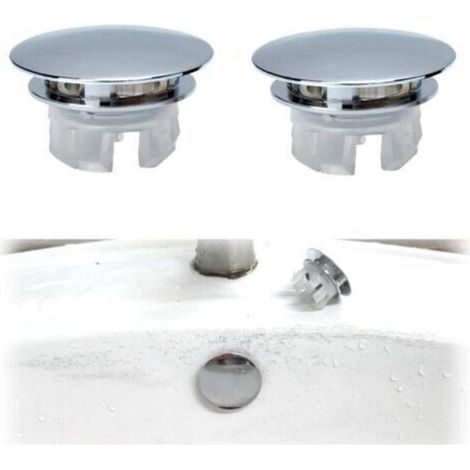 Sollbry – Couvercle de trop-plein pour lavabo – Lot de 4 – Design arrondi – Compatible diamètre 22-24mm – Installation facile sans outil