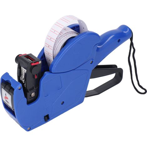 Étiqueteuse de prix portable 8 chiffres, machine à étiqueter manuelle pour magasin, entrepôt, usine, bleu, outil de marquage de prix professionnel (1/5)