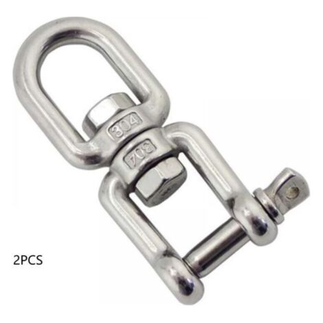 BUNTHAUS Lntyq Émerillon Manilles Chaînes d'ancrage d'amarrage Connecteur Pivotant en 304 INOX pour Bateau Marine - 8mm (1/4)