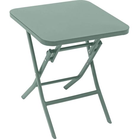Quadratischer Gartenbeistelltisch Greensboro Olivgrün - 40 × 40 cm