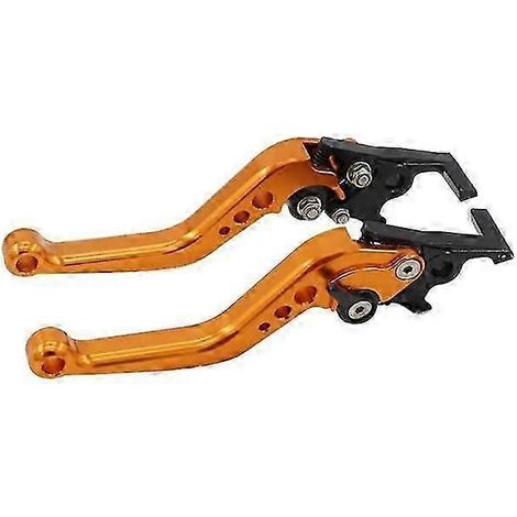 1 paire de poignées de frein réglables en métal CNC pour moto (orange) (1/5)