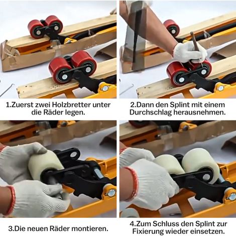 Lot de 2 Roues de Chariot Élèvateur - Galets PU Polyuréthane 80x50mm, Roulement 6204 Alésage 20mm, Charge Max 500 Kg par Roue, Antitrace et Faible Résistance au Roulement pour Transpalette (1/4)