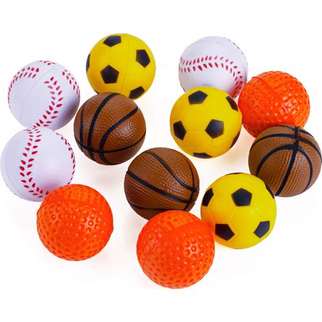 Lot de 12 jouets pour chats en mousse de caoutchouc souple d'environ 4 cm, comprenant des balles en mousse, des balles d'exercice et des jouets interactifs pour chatons, de couleurs aléatoires.