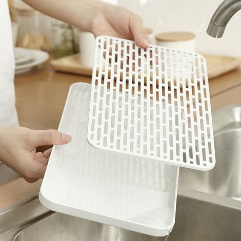 Abtropfbrett, Abtropfschale, Geschirrhalter aus Kunststoff für Küche und Haushalt (1/5)