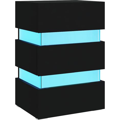 Maison Exclusive - LED-Nachttisch Schwarz 45x35x67 cm Holzwerksto