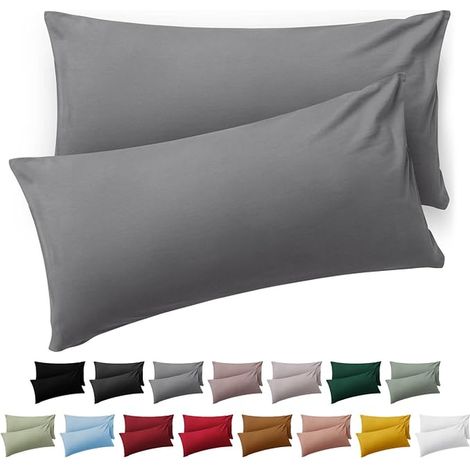 Pillow Case 50 x 70 cm Microfibre Cushion Covers with Envelope Closure, Extra Soft and Washable – Grey (1/4)