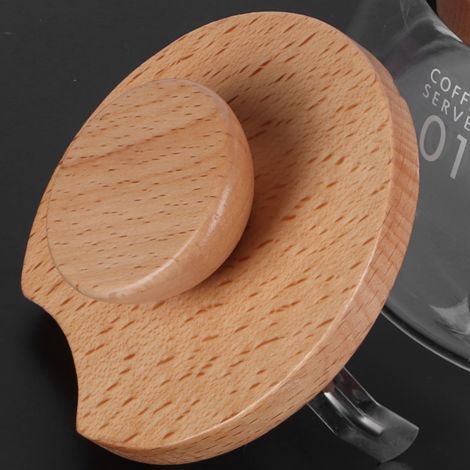 Théière/Cafetière en verre de 400 ml avec poignée en bois, accessoire de cuisine (1/5)