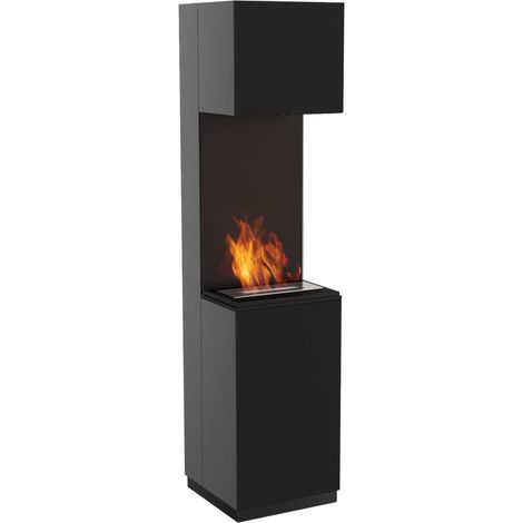 Biokamin Ethanol Kamin Bioethanil Standkamin Kamin SIERRA Black Dekorativ 'Ohne Glas'