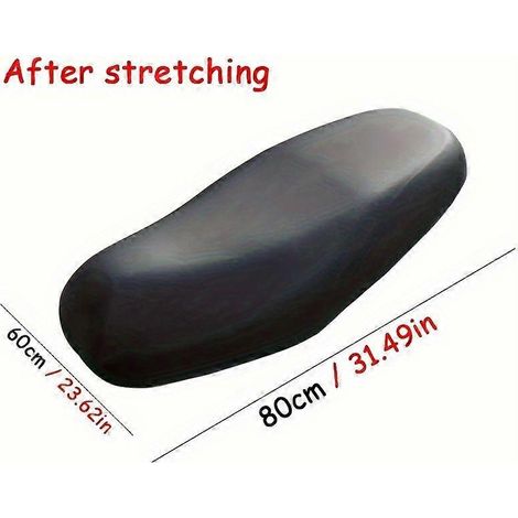 Housse de selle imperméable pour moto, protection de coussin extensible en similicuir pour selles de scooter et de moto, 80 x 60 cm (1/5)