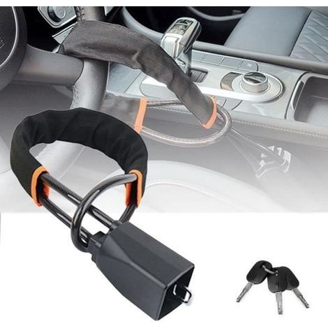 (Nero) Dispositivo antifurto per auto, Sicurezza antifurto per auto, Blocco volante per auto, Blocco cintura di sicurezza antifurto - Nero universale (1/4)