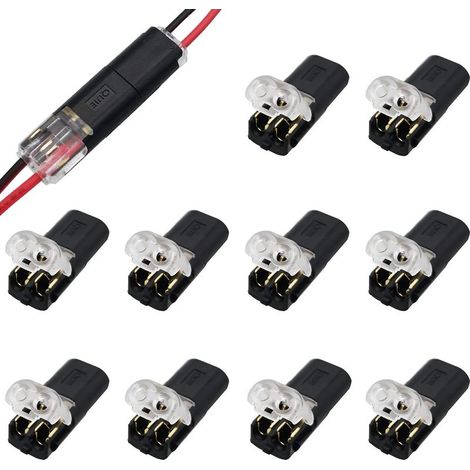 Connettori per cavi a bassa tensione. 10 pezzi, connettori elettrici a 2 pin. Per cavi da 18-22 AWG. (1/5)
