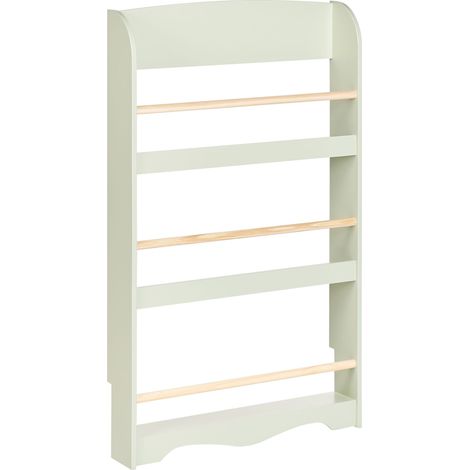 Libreria da parete appesa in legno di pino MDF a 3 livelli per bambini Verde chiaro Liloet