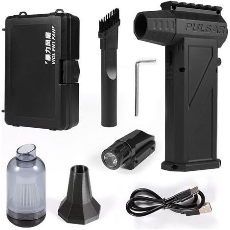 Turbo Jet Fan Air Comprimé Duster 140000RPM Souffleur Violent Ventilateur Industriel avec Lampe de Poche pour PC Voiture Propre (1/2)