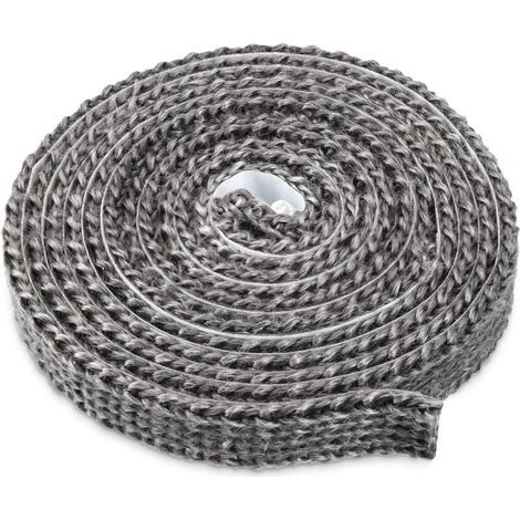 Bande d'étanchéité autocollante pour poêles à bois, cheminées et fours, en fibre de verre, résistante à la chaleur jusqu'à 550°C, dimensions 3mm x 20mm x 3m, idéale pour les portes de fours et chaudiè (1/5)