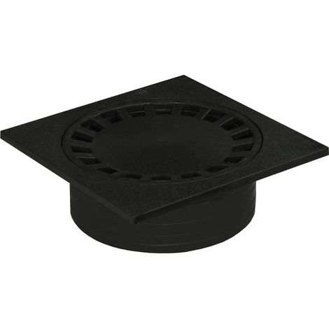 Siphon de sol PVC sortie Ø100 – Platine 250x250 – Couleur anthracite – Pour chantiers humides et espaces confinés