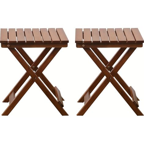 Petite table d'appoint carrée en bois, pliable, idéale pour une terrasse, un salon, une chambre, comme support pour plantes ou pour le camping. (1/5)