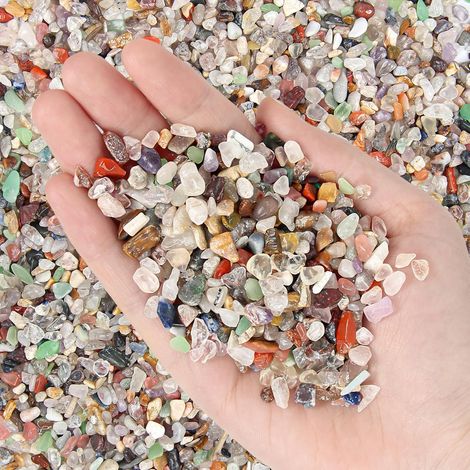 1 kg de graviers naturels, mélange de pierres polies, galets polis, petits cailloux décoratifs pour aquariums, bougeoirs, pots de fleurs, remplissage pour jardins et vases (1/5)