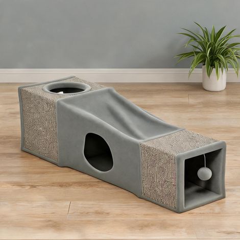 Maison pour chat coloris marron gris 98 x 30 x 30 cm (1/5)