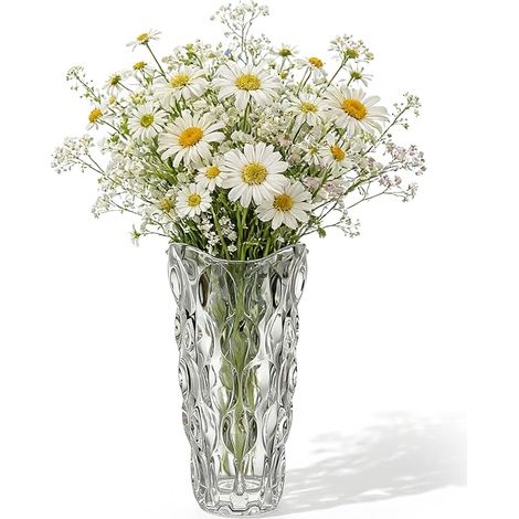 Vase à Fleurs en Verre: 24 Cm Moderne Minimaliste pour Maison Table Manger Mariage, Pendaison De Crémaillère (Transparent) (1/5)