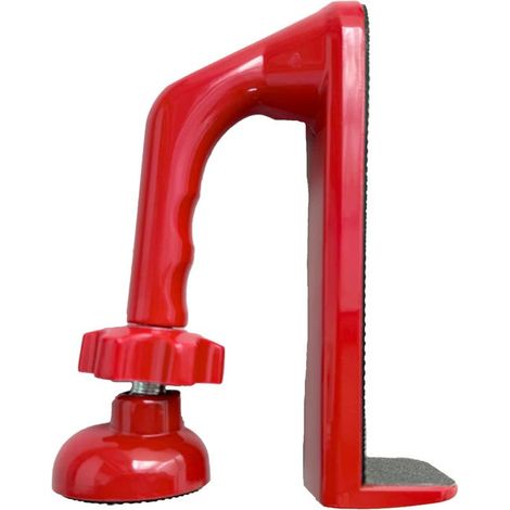 (Rosso) Dispositivo di sicurezza portatile in lega di alluminio, dispositivo antiscivolo, lucchetto di sicurezza portatile per viaggi/appartamento/sicurezza. (1/4)