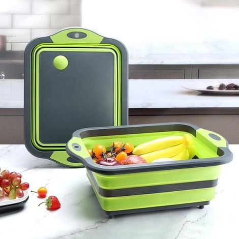 Planche À Découper - Plastique Silicone Polypropylène - 42.5 X 31 X 3 Cm - Pour Cuisine Et Voyage - 1 Pièce (1/4)