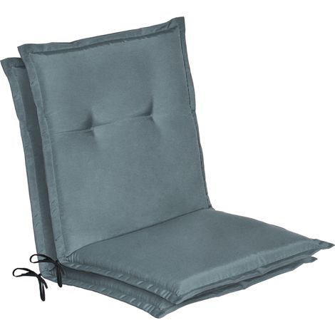 2er Set Niedriglehner Auflage Gartenstuhl Loft NL, 100x50x6cm, Taubenblau (1/5)