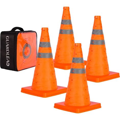 Cônes de sécurité cônes de signalisation Pliables Pop - up Polyvalents avec Cercles réfléchissants pour Le stationnement Routier Multi-usages (4, 45cm) (1/5)