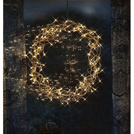 Star LED Kranz Curly beleuchtet, Metall/Kunststoff, warmweiß, Durchmesser 50 cm (1/4)