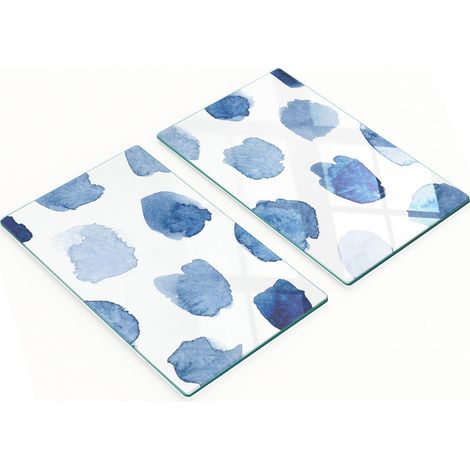 Dekorative Glas-Schneide- und Servierbretter Indigo Dots 2x30x52 cm (1/5)
