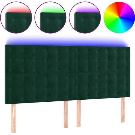Maison Exclusive - Cabecero con luces LED terciopelo verde oscuro (1/5)