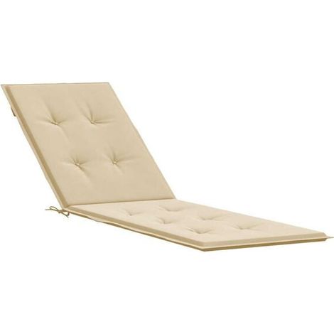 Coussin beige pour chaise de terrasse (75+105) x 50 x 4 cm (1/5)