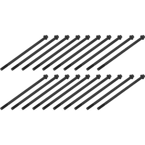 Boulon à tête hexagonale M8x180 en acier carbone, longue tige, 20 pièces, vis à bride robuste pour machines et équipements industriels. (1/5)