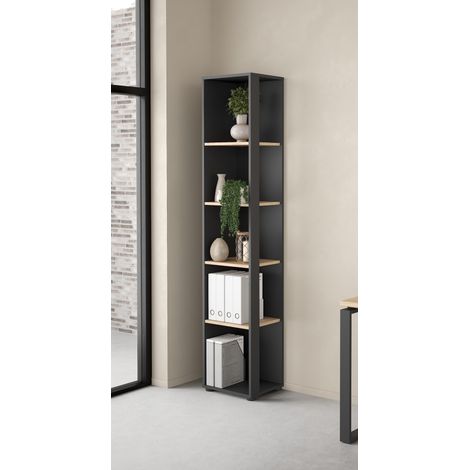 LIBRERIA MOD. SIGN CM 40.8X34.3 H. 204. 7 GRIGIO OPACO E JACKSON HICHORY (1/5)