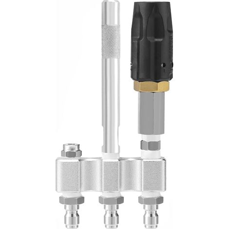 3-in-1 nozzle, 3-7 GPM, with M5 swivel joint, adjustable spray angle (0-60°), 1/4" quick-connect fitting for pressure washer, suitable for roof cleaning, garden cleaning, etc. (1/5)