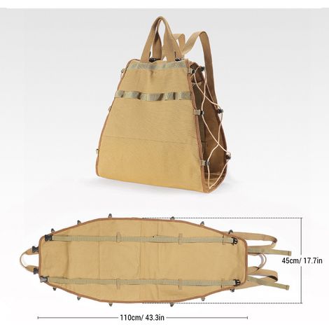 Sac en toile pour transport de bois de chauffage, support de transport de bois avec poignées et bandoulière pour poêles de cheminée (1/5)
