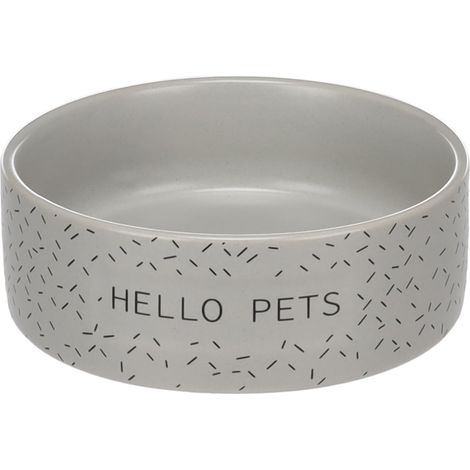 Gamelle pour la Nourriture et l'eau Lada Gris – 330ml – pour Chien ou Chat Design Joli en céramique émaillée - Résistante, Stable et Facile à Nettoyer (1/5)