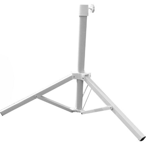 Dreieckiger Strandschirmständer aus weißem Eisen, faltbare Stützbasis für Strand, Garten, Camping, Angeln, passend für 2 m lange Schirme (Lochdurchmesser 3,2 cm) (1/5)