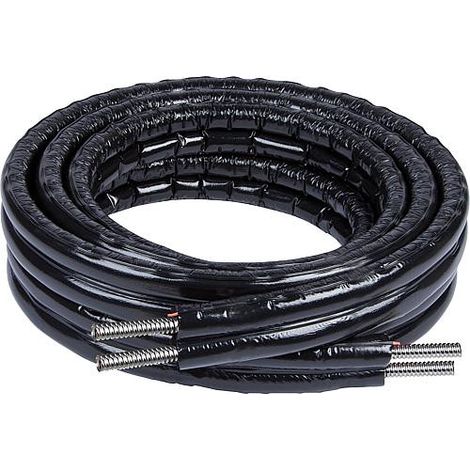 Banyo – Tube spiralé inox préisolé – DN25 – couronne 5 m – haut débit pour fluide caloporteur – réduction de poches d'air (1/3)