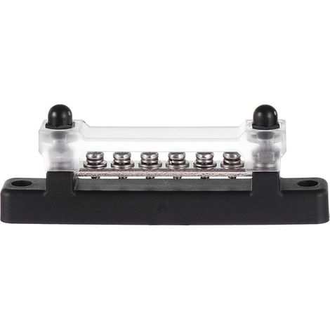 Barre Omnibus avec Couvercle Transparent 150a en Pbt avec 6 Bornes pour Distribution Électrique Automobile et Moto, Protection Corrosion et Isolation (1/5)