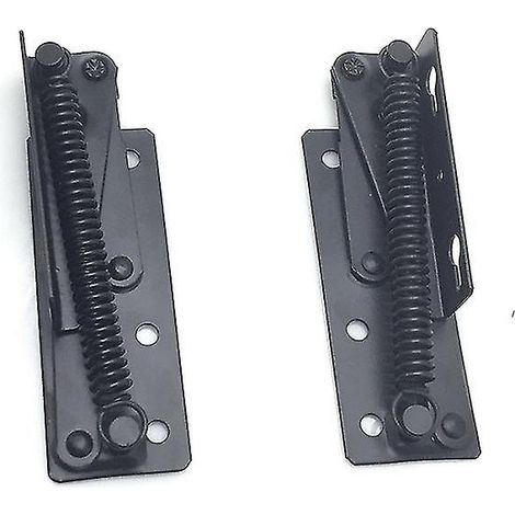 [Lot de 2] Charnière de levage pour lit pliant, mécanisme d'angle à 3 positions, support pour canapé-lit, charnière autobloquante, accessoires de meubles (noir) (1/4)