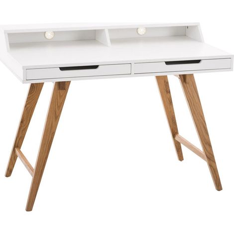 Scrivania in stile scandinavo con cassetti e ripiano lungo 110 cm BUR10198