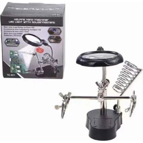 Maintenance entraînement auxiliaire lumière LED loupe réparation de carte de circuit imprimé support de fixation de carte de circuit imprimé de cadre de fer à souder (1/5)