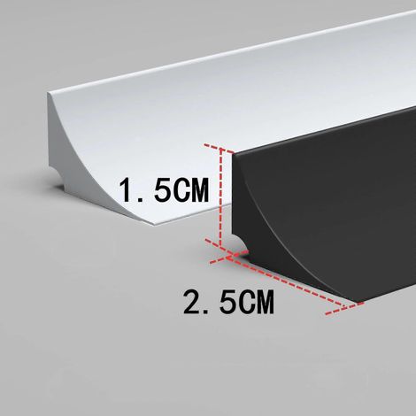 Bande d'étanchéité en silicone flexible de 3 m pour comptoir de cuisine, salle de bain et douche, avec séparation sèche et humide.-30cm-black