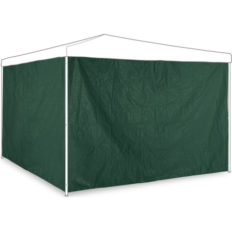 Set di 2 pareti laterali per gazebo da giardino protezione pioggia vento sole 200 x 180 cm in PE verde 130010634